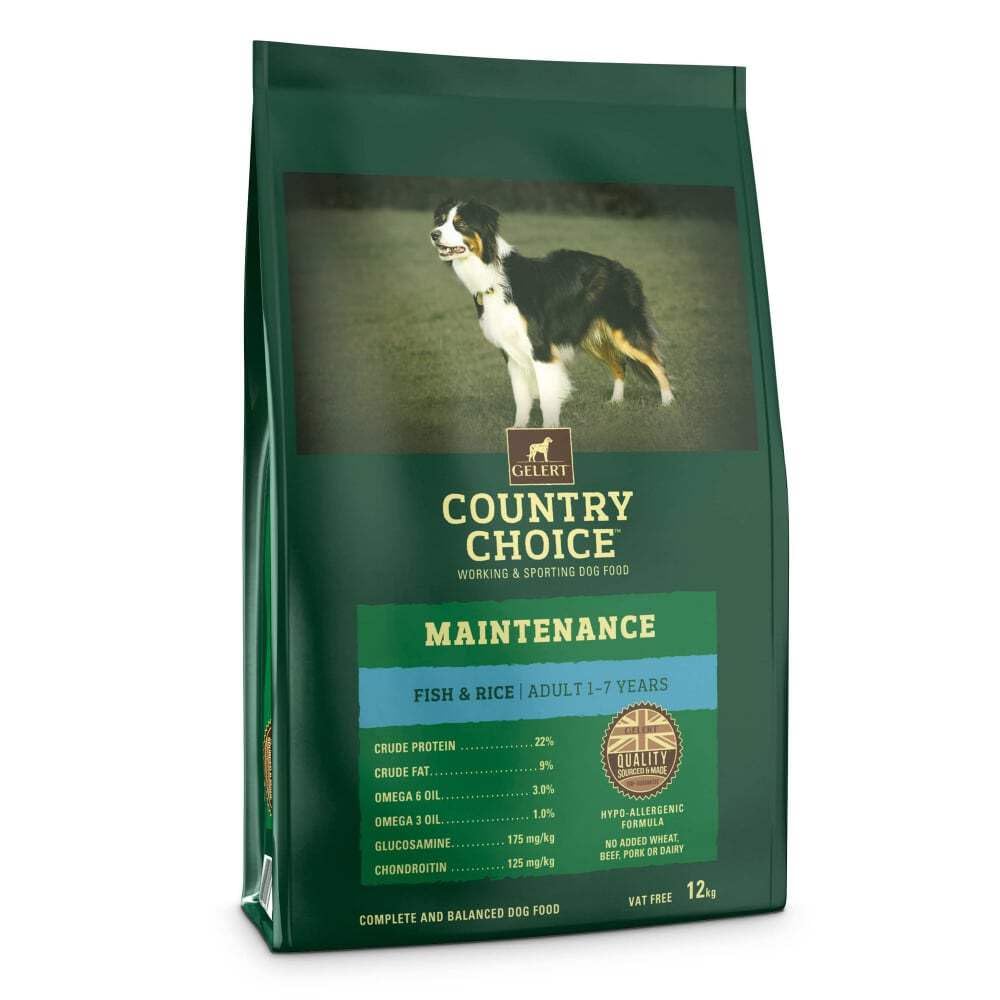 Gelert Country Choice Maintenance White Fish and Rice, 12 kg
