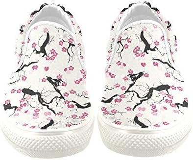 D-Story Custom Sneaker Cherry Blossom Women Unusual Slip-on Canvas Shoes