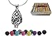 Premium AyaZen Teardrop Essential Oil Diffuser Necklace With Lava Stones Aromatherapy Locket Pendant Gift Set Chain & Multi-Colored Beads