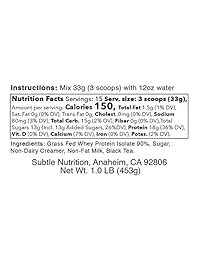 Boba Series - Aislamiento de proteína de suero 90% (hierba alimentada) - 1LB