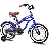 JOYSTAR 14 Inch Boys & Girls Bike with Training Wheels & Bell for 3 4 5 Years, Children Beach Cruiser Bicycle with Fender, Blue