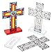 Baker Ross-AG321 Cross Stand-up Suncatchers for Children to Colour-In Decorate and Personalise Easter Christian Crafts (Pack of 4), 10cm, Clear