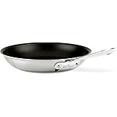 All-Clad D5 10 Inch Brushed Stainless Steel Pro Non Stick Frying pan, 5-Ply Stainless Steel Pan, Induction, Oven Broiler Safe