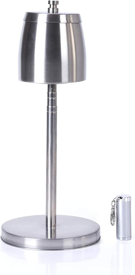 Amazon Co Jp 灰皿 おしゃれ 大容量 高さ調整 ステンレス コンパクト 灰が飛びにくい 卓上 屋外 にも 携帯灰皿 ポータブル灰皿が付属しています ホーム キッチン