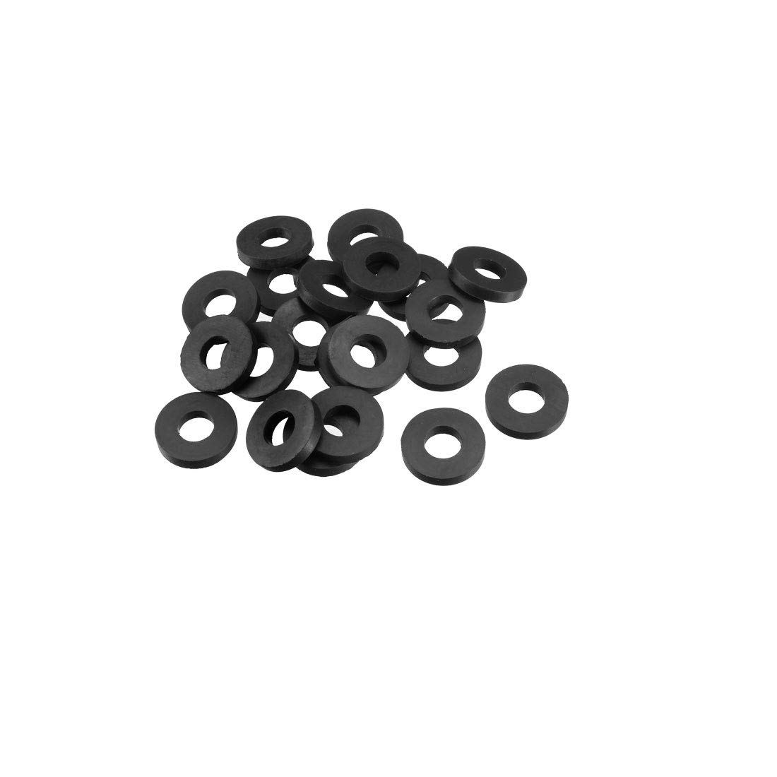 sourcingmap Rubber Flat Washers 18mm OD 8mm ID 3mm Thickness for Faucet Pipe Water Hose, Pack of 20