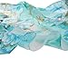 ChikaMika Floral Scarves for Women Summer Autumn Indoor Lightweight Wrap and Shawls Scarf Fashion Chiffon Scarves (Cyan Blye)