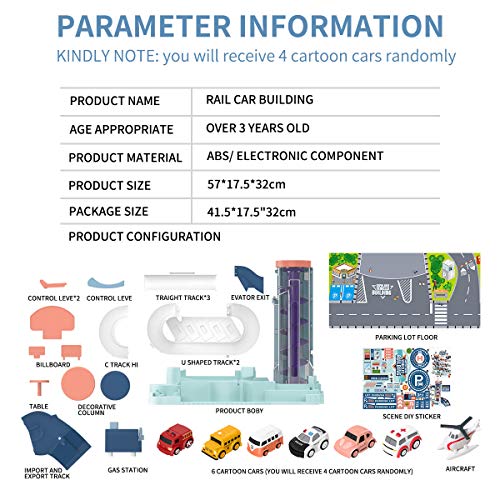 Car Parking Garage Toys, Garage Building Toy Set with Sound and Light