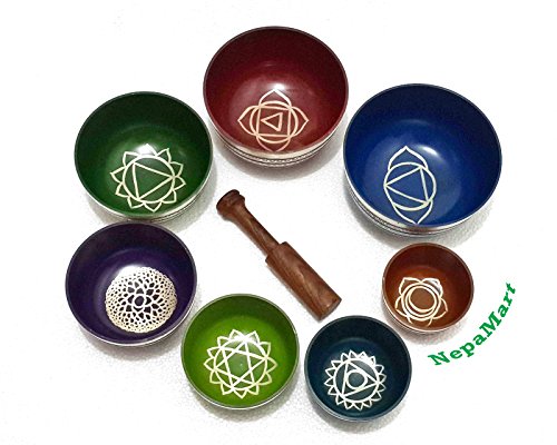 Beautyfull Tibetan handhammering singing bowl set Set of seven Handbeaten Singing Bowl From Nepal-Chakra Healing Singing…