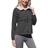 MODERN BUBBLE Womens Waterproof Reversible Rain Jacket Lightweight Raincoat Packable Hooded Outdoor Windbreaker Jacket