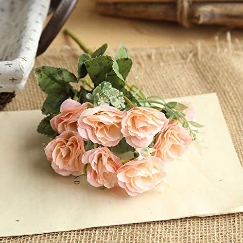 Tronet Fakes Plants Flower 8 Heads Artificial Fake Peony Silk Flower Bridal Hydrangea Home Wedding Decor PK Pink
