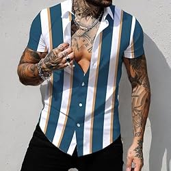 Uni Clau Men's Short Sleeve Dress Shirts Fashion
