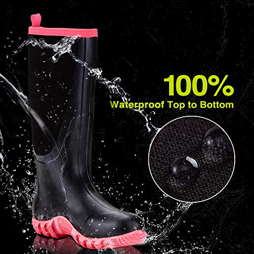 TIDEWE Rubber Boots for Women MultiSeason, Waterproof Rain Boots with