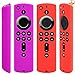 [2 Pack] Silicone Cover for Fire TV Stick 4K / Fire TV Cube/Fire TV (3rd Gen) Compatible with All-New 2nd Gen Alexa Voice Remote Control (Red and Purple)