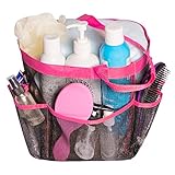 Attmu Oxford Mesh Shower Caddy, Shower Tote, Shower Bag, Bathrooms Bag, Pink
