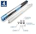Hyperikon LED Vapor Proof Fixture 70W (150 Watt Replacement), 5000K Clear, Waterproof, Shop Garage Lighting, UL, DLC, 4 Pack