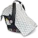 Kids N’ Such Peekaboo Baby Car Seat Cover Car Seat Canopy & Nursing Cover, Chevron/Gray Minky
