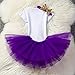 NNJXD Girl Newborn It's My 1st Birthday 3 Pcs Outfits Romper+Skirt+Headband Size (1) 1 Years Purple