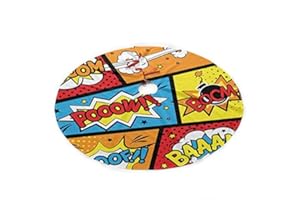 FREEHOTU Comic Graffiti Boom Christmas Tree Skirt Xmas Holiday Decoration