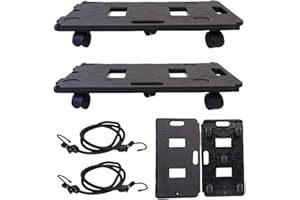HBFBDRCT Furniture Dolly Spliceable Movers 2 Packs, Securely Holds 220 Lbs, Moving Dolly Cart for Heavy Furniture, Piano, Fridges, Boxes, 5 Wheels Dolly Rolls, No Assembly Required (Black Dolly)