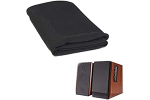 Flushbay Speaker Grill Cloth Black Speaker Fabric Protective Dustproof Mesh Cloth Stereo Fabric for Audio Amplifier Speaker Repair 50x160cm/19.7’’x63’’ (Black)