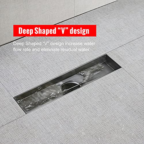 SaniteModar Linear Shower Drain 12 inch with Removable Square Hole