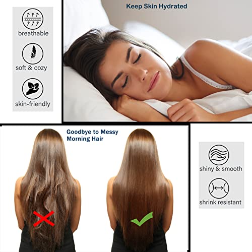 Satin Pillowcase for Hair and Skin, Silk Pillow Cases for Women Satin Pillow Navy Set of 2 with Envelope Closure (Navy, Queen 20x30inchs)