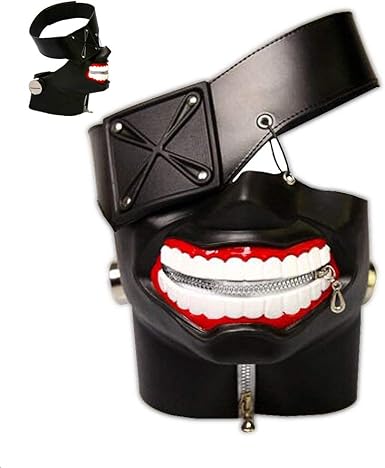 Amazon Com Da Happy Da 3d Tokyo Ghoul Kaneki Ken Mask Halloween Cosplay Props Adjustable Costume Masks Clothing