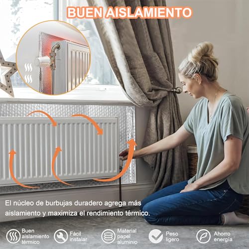 Aislante Termico Ventanas, Aislamiento de Lámina de Aluminio de Doble Cara Reflectante, Aislamiento Verano y Calidez Invierno, Impermeable, para Ventanas, Techos y Vehículos Recreativos (60cm x 300cm)