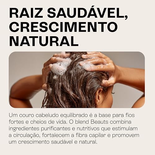 Shampoo Antiqueda com Babosa (Aloe Vera), Alecrim, Jaborandi, Rícino e Ginseng – Auxilia no Cuidado da Queda e no Fortalecimento Capilar – Vegano – 240 mL – Beauts