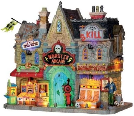 Lemax Spooky Town Monster Arcade with Adaptor # 35551 by Quasar By Jesus Del Pozo