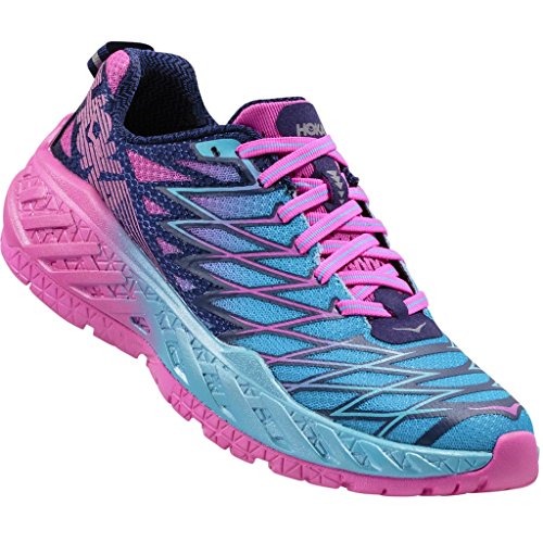 Hoka One One Women's Clayton 2 Running Shoe, Medieval Blue/Fuchsia/Blue Atoll, 8.5 B(M) US