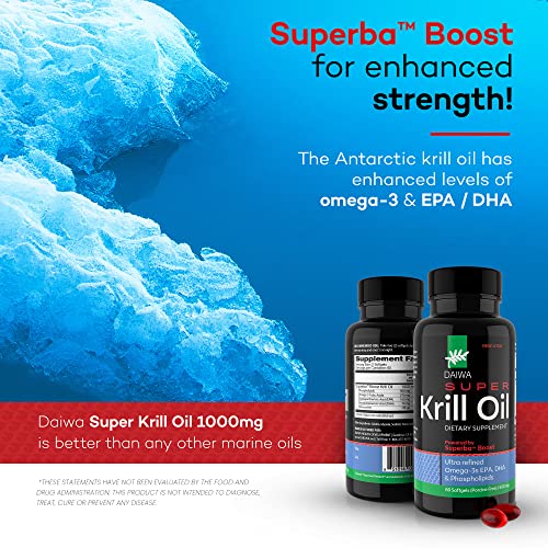Daiwa Super Krill Oil 1000mg Softgels with Superba Boost EPA DHA