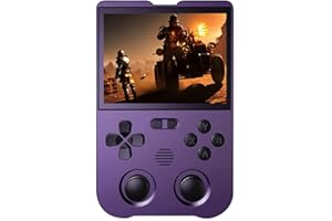 DREAMHAX XU10 Handheld Game Console with 3.5 Inch IPS Screen Pre-Loaded 10000 Games, Portable Video Games Console with 3000 mAh Li-po Battery Easy-to-use System Updated Chip (Purple)