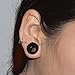 D&M Jewelry Pair/2 Pairs Black Silicone Thick Ear Skins Gauges Hollow Ear Expander Tunnels Piercing 8g-1
