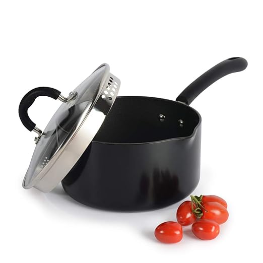 ProCook Gourmet NonStick Strain & Pour Induction Saucepan with Lid