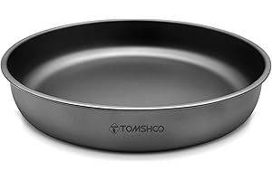 Titanium pan,HUIOP 1000ML/1500ML Lightweight Titanium Frying Pan Dinner Fruit Plate Pan Food Container for Outdoor Camping Hi