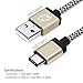 Type C Cable, Cambond 1ft Short Braided Reversible 2.0 USB Cable for OnePlus 3T, LG G5, Nexus 6P, 5X, OnePlus Two, New Macbook 12 inch, Lumia 950 / 950XL, Pixel C, More (Gold)