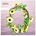 Sunflower Yellow Artificial Flower Sunflower Wreath Decorative Fake Flower Home Flower Decoration Creative Flower Vine Wedding Decoration Hawaiian Party Supplies Wall Flower Decoration（2PCS）