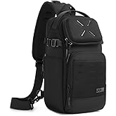 OZUKO Tactical Sling Backpack, Military Style Crossbody Shoulder Bag, Black