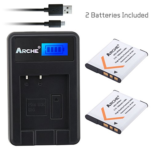 ARCHE NP-BN1 NPBN1 BC-CSN  Battery and LCD Single Charger for [Sony Cyber-shot DSC-WX100 DSC-WX150 DSC-WX200 DSC-WX220 DSC-WX30 DSC-WX5 DSC-WX50 DSC-WX60 DSC-WX7 DSC-WX70 DSC-WX80 DSC-WX9]