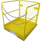 Titan Attachments Forklift Safety Cage Work Platform Collapsible Lift Basket Aerial Rails 36"x36"
