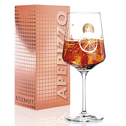 RITZENHOFF Aperizzo Aperitifglas von Werner Bohr, aus Kristallglas, 544 ml, mit edlen Goldanteilen