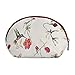 Signare Red & White Floral Tapestry Makeup Bag Travel Cosmetic Bag Brush Bag for Women Girls with Hummingbird and Flower (COSM-HUMM)