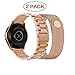 Acestar Compatible Galaxy Watch (42mm) Bands, Rose Gold Sets, 20mm Stainless Steel Band + Mesh Strap Replacement Metal Band Bracelet Sets, Compatible Samsung Galaxy Watch 42mm, 2-Pack, Rose Gold