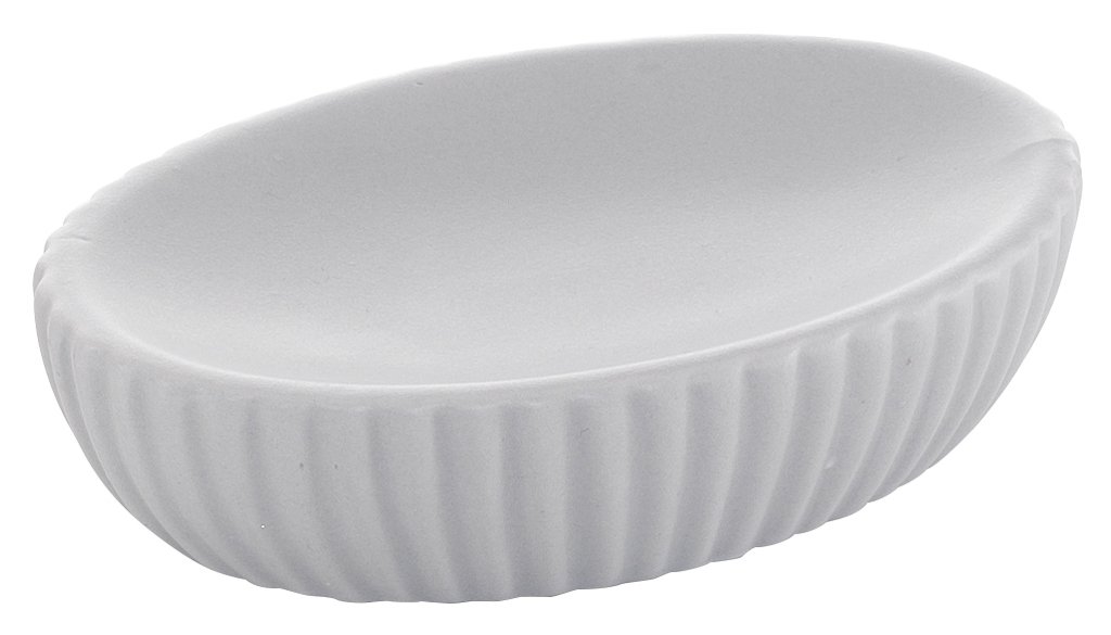 Gedy Marika Soap Dish, Ceramic, Grey, 8.3 x 12 x 3