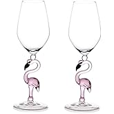 Creative Pink Flamingo Cocktail Martini Goblet Glass Cool Tableware Unique Bar Wine Set (2, 330ml wine glass)