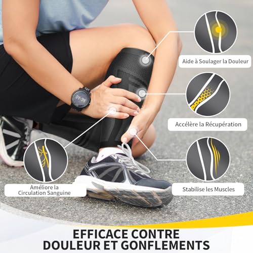 CAMBIVO Compression Calf Sleeve x 2, Women's Men's Compression Socks, Footless Compression Socks for Blood Circulation Legs, Varicose Veins, Running, Flight Travel