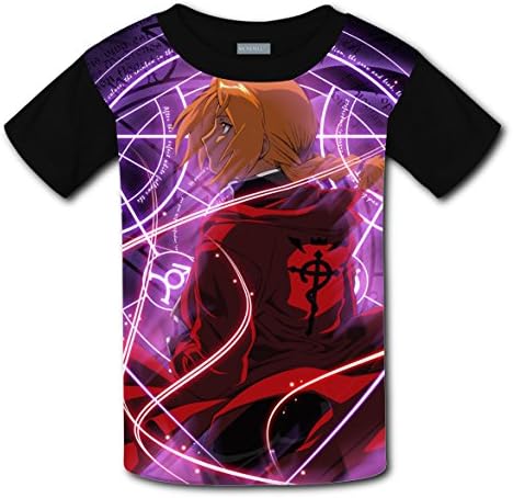 FullMetal Alchemist Unisex T-Shirt Kids Star Children's Cool Tee Shirt Black L