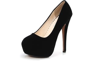 OCHENTA Women's Round Toe Platform High Heels Slip On Party Wedding Pumps Dress Shoes