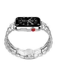 transhare Malla de Acero Inoxidable Reemplazo de correa con Hebilla de Mariposa y Adaptador cierre de metal para Apple Watch Serie 3, Serie 2, Serie 1, Deporte, Edtion